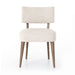 Orville Dining Chair in Cambric Ivory performance fabric with natural parawood legs