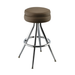 Porcini Brown Briar Bar Stool with upholstered seat, featuring polished chrome frame with a built-in footrest