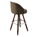 Porcini Brown Channeled King bar stool featuring pronounced vertical channeling and a deeply padded upholstered seat with a sturdy wood frame