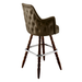 Porcini Brown Chester high back bar stool featuring deep button tufting and a tall upholstered backrest with a slim wood frame