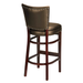 Porcini Brown Compact modern bar stool featuring a tailored padded seat and a slim architectural wood frame with contract-grade durability