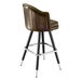 Porcini Brown Dublin Deluxe channel bar stool featuring deep vertical channeling and a refined upholstered seat with a sturdy black metal frame