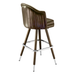 Porcini Brown Dublin Deluxe channel bar stool featuring deep vertical channeling and a refined upholstered seat with a sturdy wood metal frame