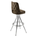 Porcini Brown Harley modern swivel bar stool featuring a slender metal frame and a smooth upholstered swivel seat with architectural lines