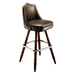 Porcini Brown Kensington Crown bar stool featuring a softly arched backrest and a cushioned upholstered seat with a steady wood frame