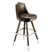 Porcini Brown Kensington Crown bar stool featuring a softly arched backrest and a cushioned upholstered seat with a steady wood metal frame