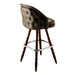 Porcini Brown Kingsley Tufted bar stool featuring deep button tufting and a generous plush upholstered seat with a sturdy wood frame