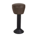 Porcini brown Regent bolted bar stool featuring a gentle upholstered seat and a permanent floor-mounted black base for dependable stability