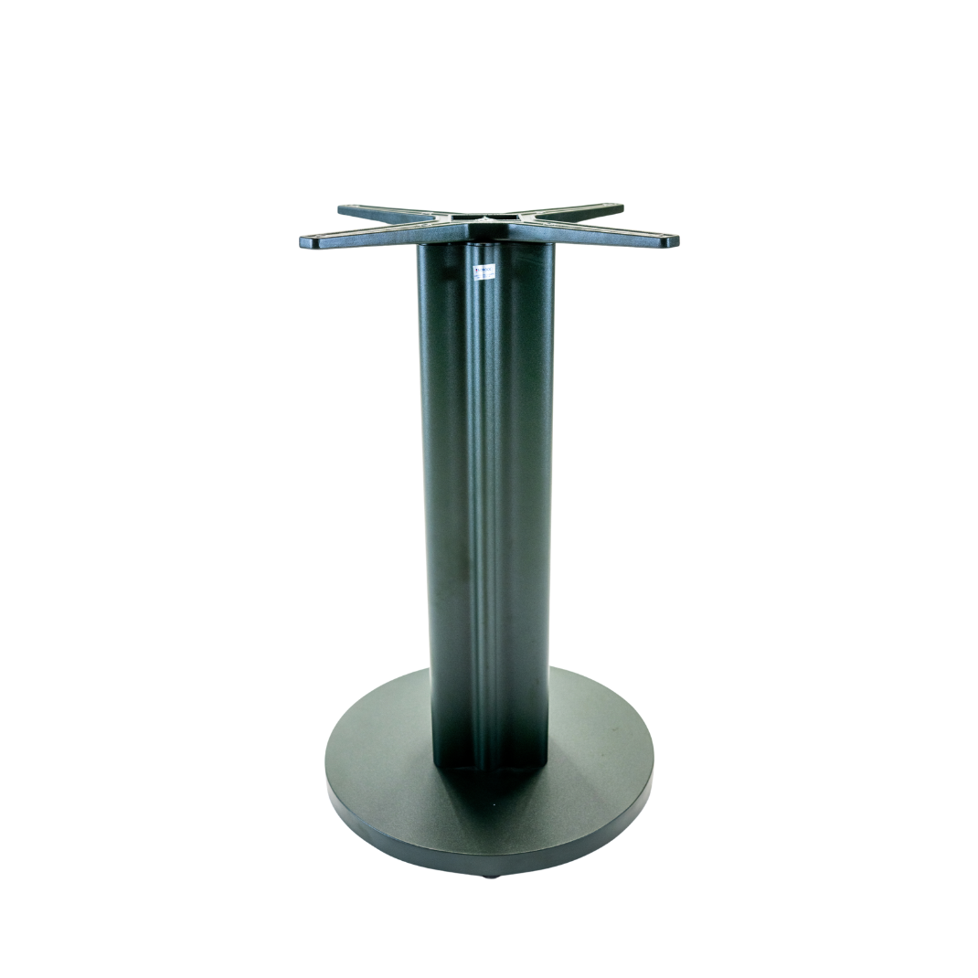 Powder coat finish on no rock a heavy-duty steel table base with 3M Scotchkote protection