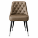 Front Button tufted modern Club Chair featuring a low-slung performance upholstery seat and black silver metal legs