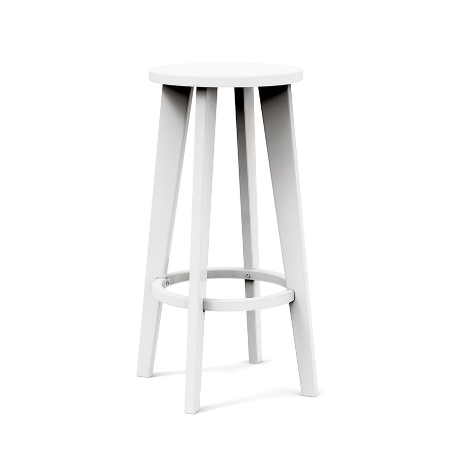 Pure White durable all-weather HDPE material on the eco-friendly Round Bar Stool
