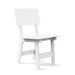 Pure White durable all-weather HDPE material on the eco-friendly Square Outdoor Dining Chair 