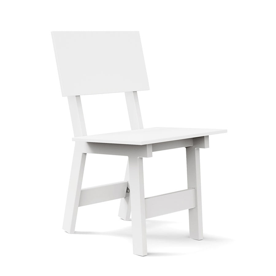 Pure White durable all-weather HDPE material on the eco-friendly Square Outdoor Dining Chair 