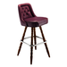 Rouge Red Royale Diamond bar stool featuring an inner-back diamond tufted design and a softly curved upholstered seat with a sturdy wood frame