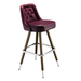 Rouge Red Royale Diamond bar stool featuring an inner-back diamond tufted design and a softly curved upholstered seat with a sturdy wood metal frame