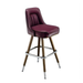 Rouge Tufted inner detailing modern bar stool featuring performance upholstery seat with brown metal and silver legs
