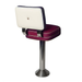 Rouge Tufted square retro modern bar stool featuring performance upholstery seat and buttons with silver metal stand