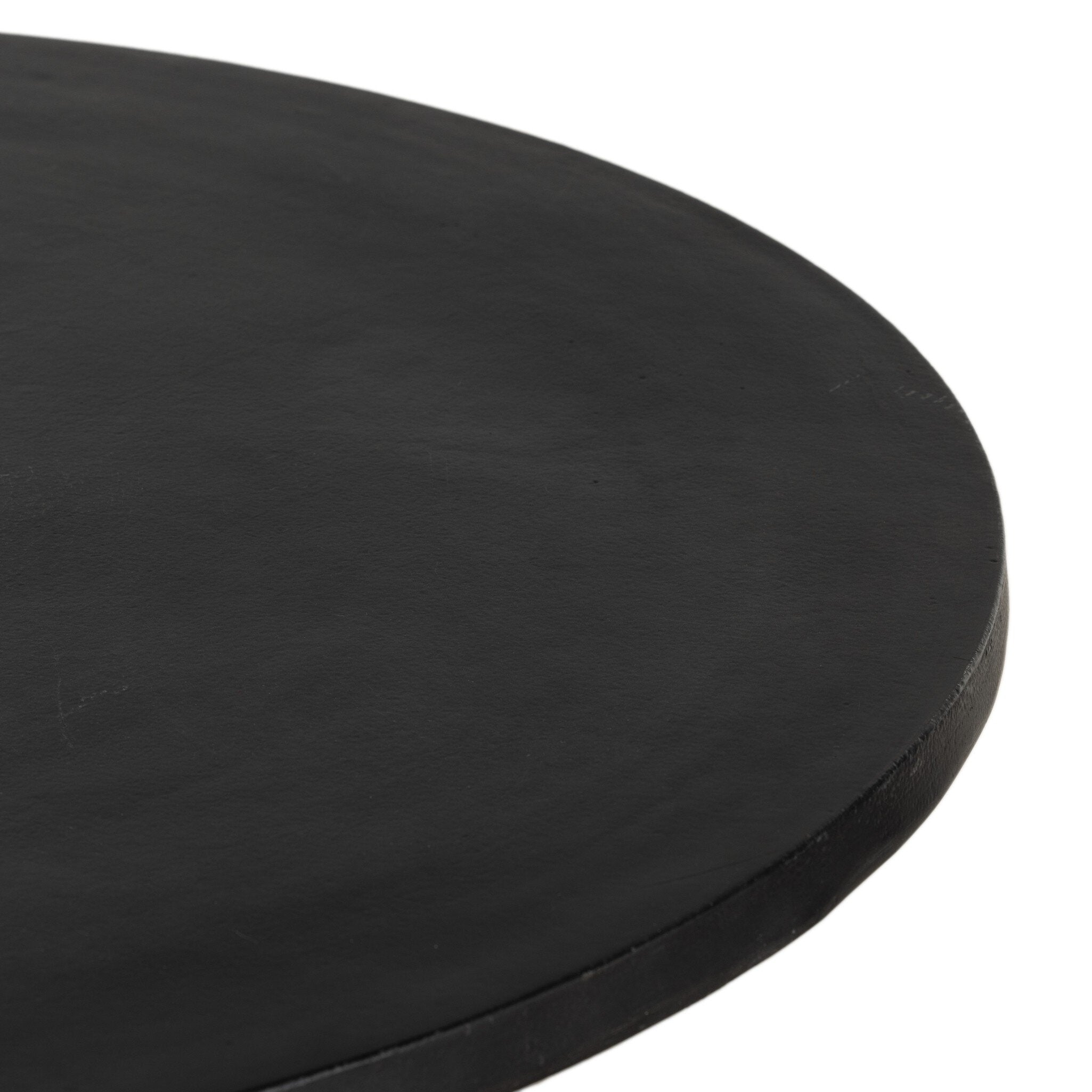 Round Side Contemporary Modern 42 inch Basil Cast Aluminum Outdoor Dining Table