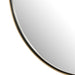 Round corner detail Chico small arch wall mirror with a vertical antiqued brass suspension bar