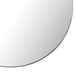 Rounded sleek edge close-up of the Georgina mirror's slender polished brass frame showing the refined modern edge and spacious mirror finish