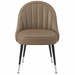 Scalloped modern Club Chair featuring a low-slung performance upholstery seat and black silver metal legs