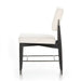 Side Anton Dining Chair in Savile Flax performance fabric with black tapered oak legs and industrial iron-dipped caps