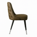Side Button tufted modern Club Chair featuring a low-slung performance upholstery seat and black silver metal legs