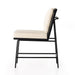 Side Crete Dining Chair with amber oak ladderback, black iron frame
