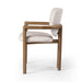 Side Madeira three-legged dining chair featuring a tubular frame and a curved barrel backrest in cream upholstery