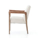 Side Reuben Dining Chair with oak frame, leather-wrapped arms, and natural linen seat