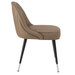 Side Scalloped modern Club Chair featuring a low-slung performance upholstery seat and black silver metal legs