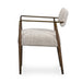 Side Waldon Dining Chair in Toasted Ash with textured ivory upholstery and an architectural wood frame