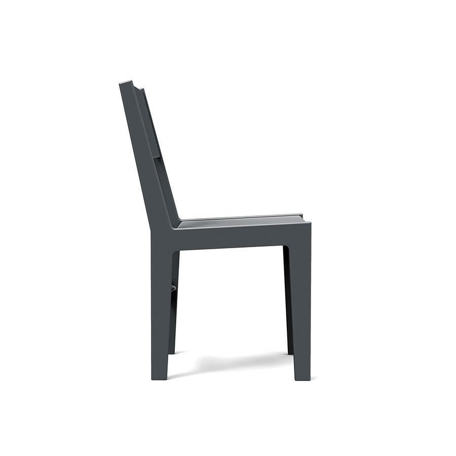 Side view grey durable all-weather HDPE material on the eco-friendly Outdoor Dining Chair