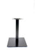Satin-finish metal table base with pedestal column and wide square base plate