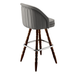 Stone Gray Channeled King bar stool featuring pronounced vertical channeling and a deeply padded upholstered seat with a sturdy wood  frame