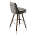 Stone Gray Delano channel bar stool featuring vertical channel stitching and a clean-lined upholstered seat with a sturdy wood metal frame