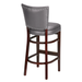 Stone Grey Compact modern bar stool featuring a tailored padded seat and a slim architectural wood frame with contract-grade durability