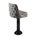 Stone Grey Coventry Bolted Floor-Mounted Bar Counter Stool with tufted vinyl detail and polished black pedestal base