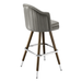 Stone Grey Dublin Deluxe channel bar stool featuring deep vertical channeling and a refined upholstered seat with a sturdy wood metal frame