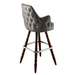 Stone Grey Regale Tufted bar stool featuring classic diamond button tufting and a structured clean-edge upholstered seat with a sturdy wood frame