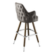 Stone Grey Regale Tufted bar stool featuring classic diamond button tufting and a structured clean-edge upholstered seat with a sturdy wood metal frame