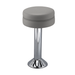 Stone Grey Winslow bolted bar stool featuring a sleek compact seat and a permanent floor-mounted chrome base for commercial stability