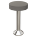 Stone Tufted round modern bar stool featuring performance upholstery seat and silver metal stand