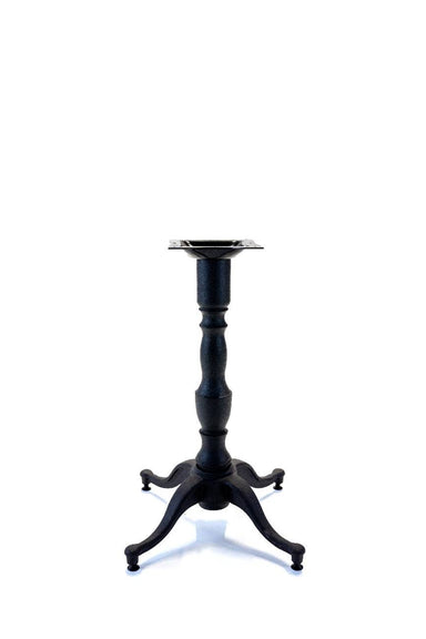 Table stand Scalloped black metal decorative base for custom table top on a white background