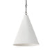 Textured Grazia matte white plaster pendant light with antiqued iron hardware 
