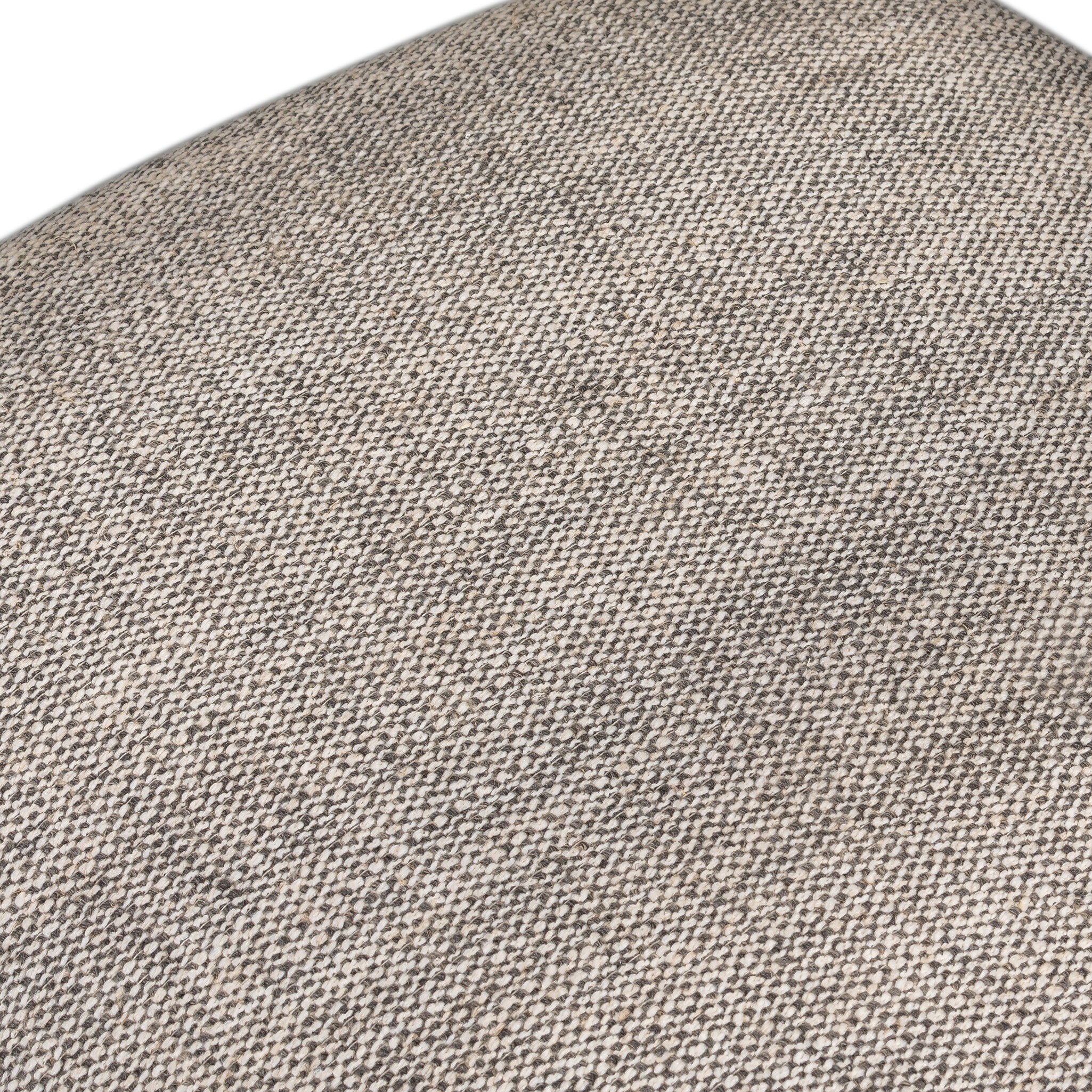 Textured fabric seat swatch Waldon Dining Chair in Toasted Ash with textured ivory upholstery and an architectural wood frame