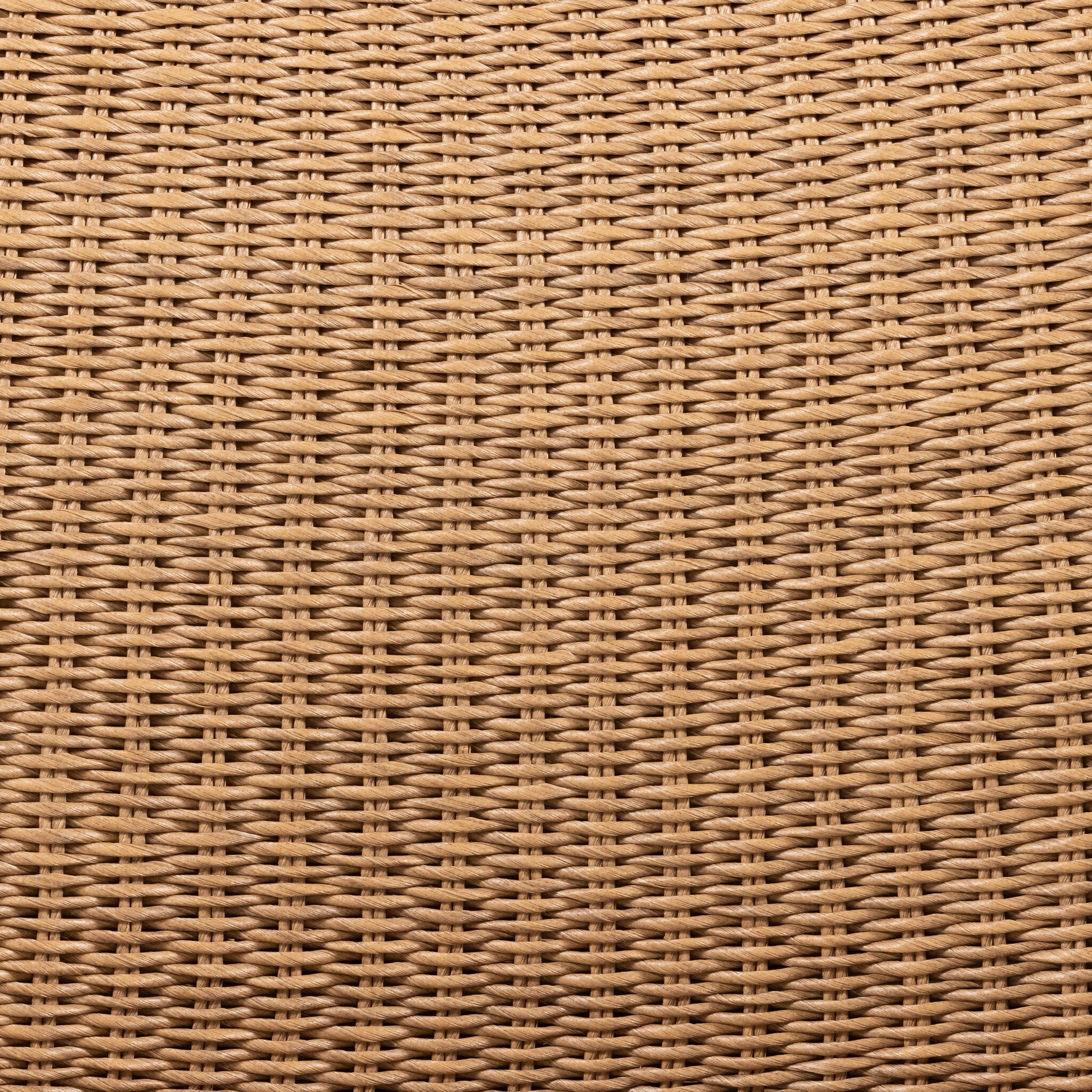 Textured swatch Portia Outdoor Occasional Chair with solid teak frame and grey rope-weave seating