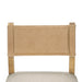 Tan leather-look backrest for cream counter stool with side supports