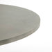 Top Round view Outdoor Dining Table with a round white concrete top and tapered pedestal base