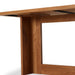 Underside Erie Bar Counter Table in Smoked Oak with a chunky pedestal base and modern rustic design